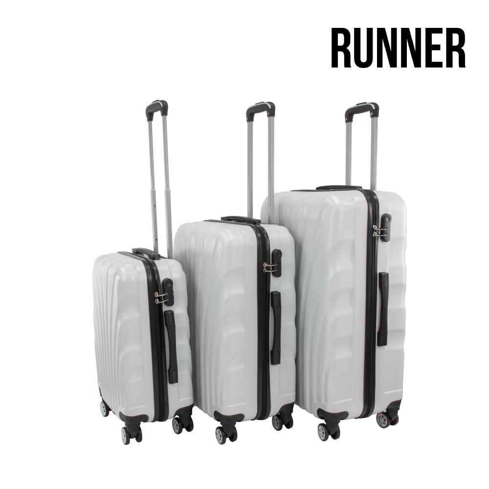 SQ Professional - Runner Luggage Suitcase Set 3pc White