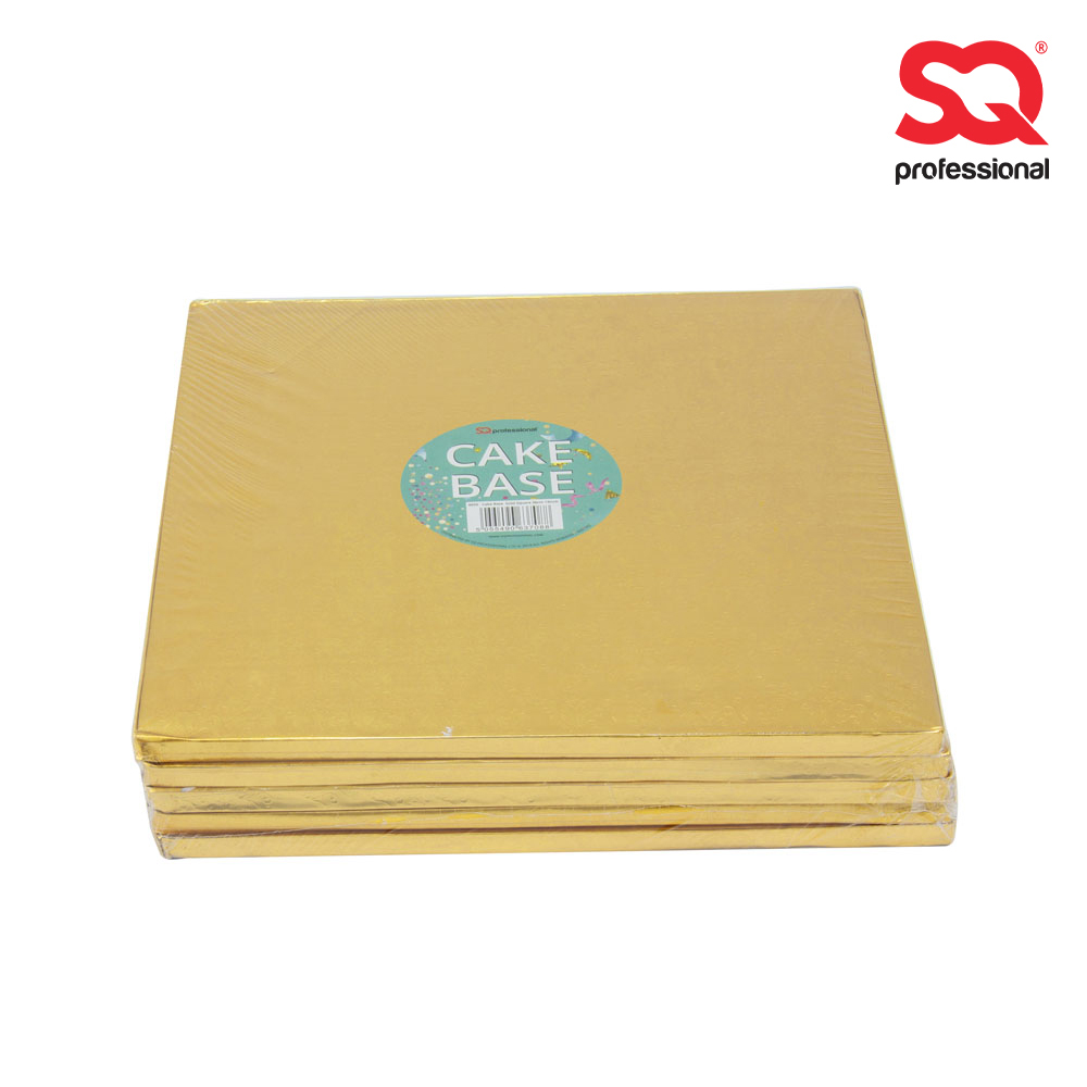 SQ Professional - Cake Base Set 5pc Gold Square 30cm