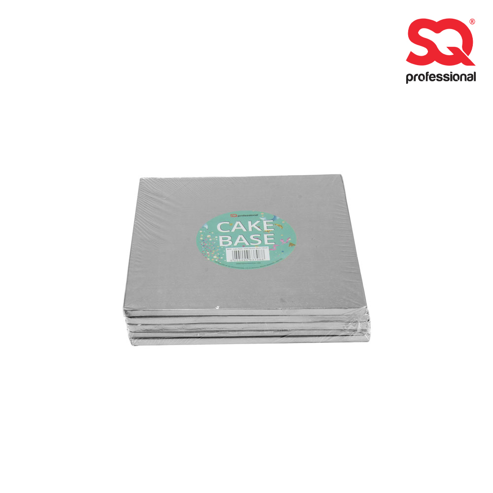 SQ Professional - Cake Base Set 5pc Silver Square 20cm