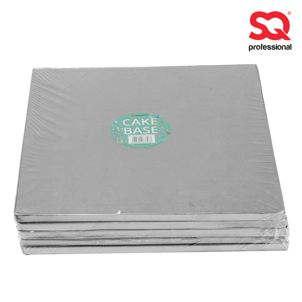 SQ Professional - Cake Base Set 5pc Silver Square 36cm