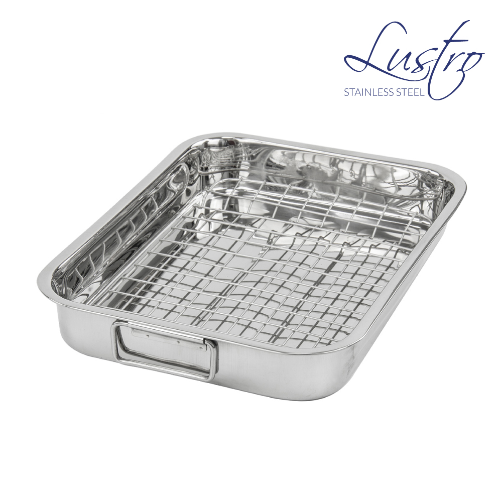 SQ Professional - Lustro Roasting Tin w Rack 28x21x4.5cm