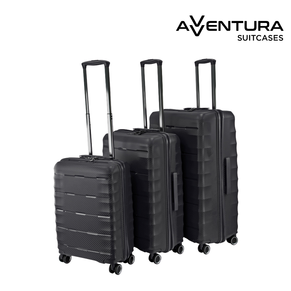 SQ Professional - Avventura Suitcase Set 3pc Black 51-63-74cm