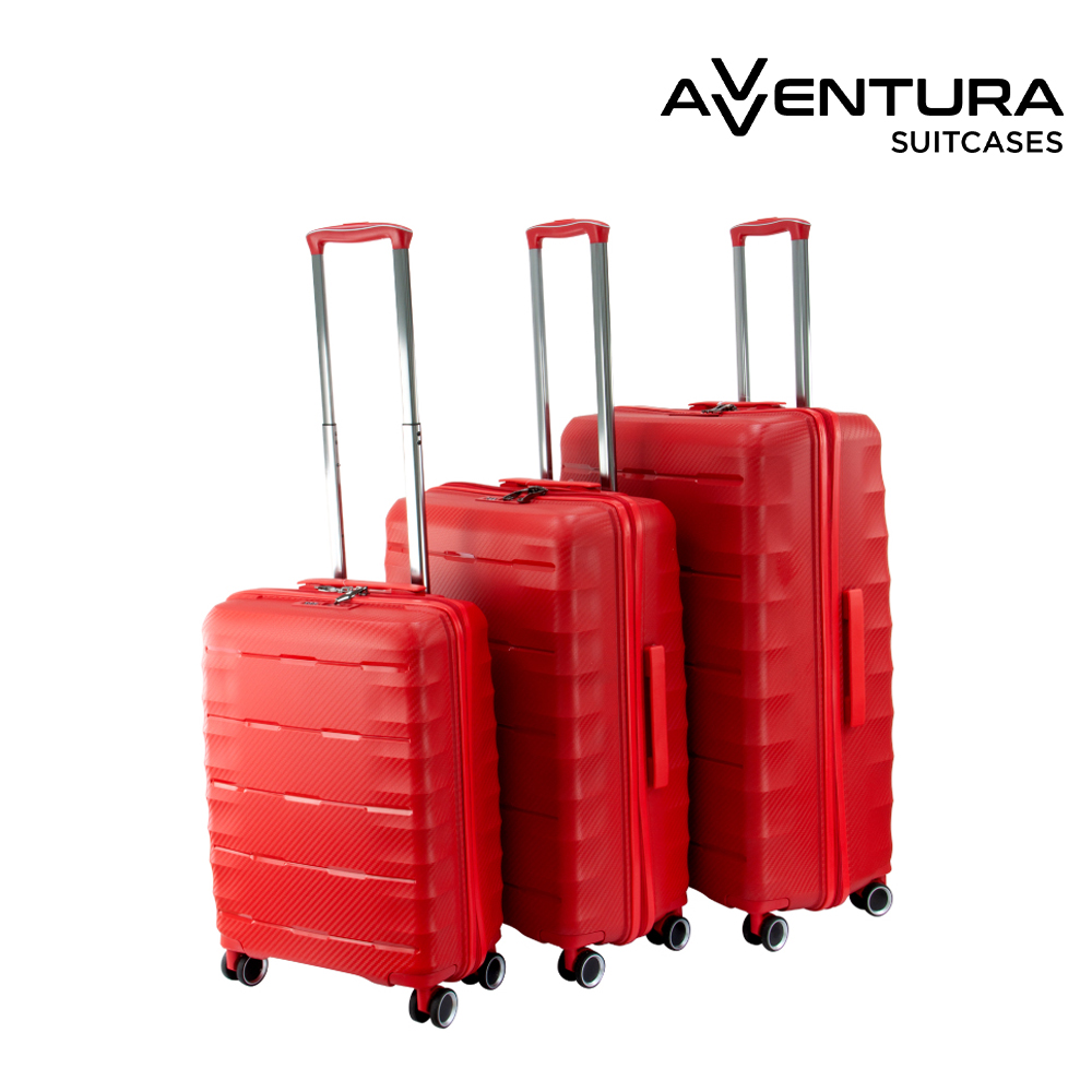 SQ Professional - Avventura Suitcase Set 3pc Red 51-63-74cm