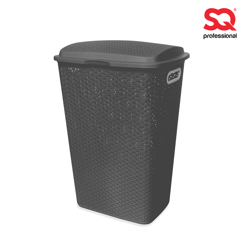 SQ Professional - Rattan Laundry Hamper Black 54L