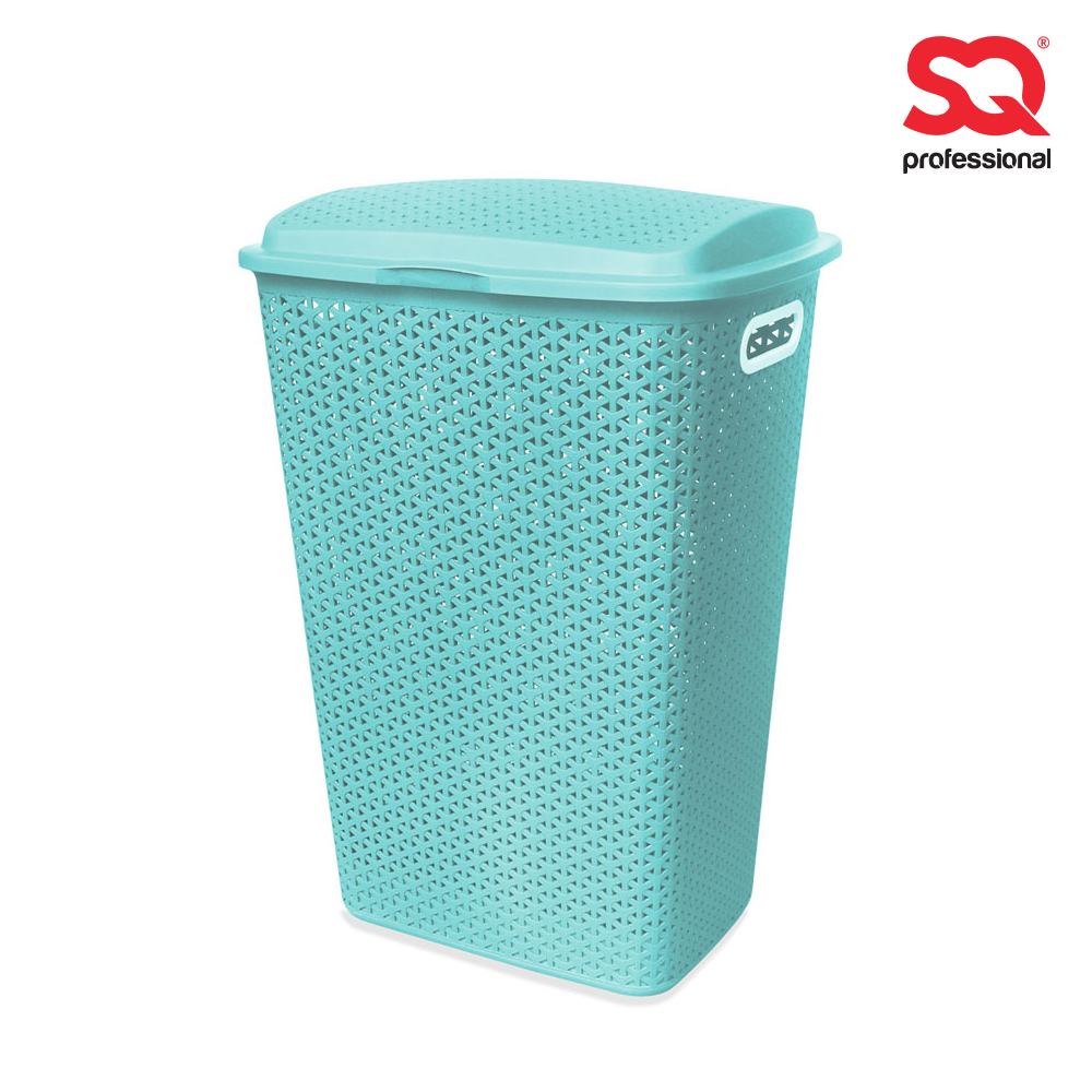 SQ Professional - Rattan Laundry Hamper Turqouise 54L