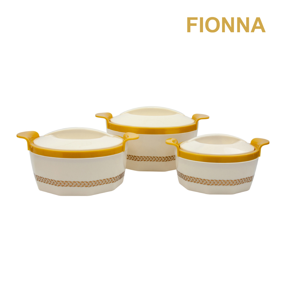 SQ Professional - Fionna Insulated Hot Pot Set 3pc Beige 1.0L-1.5L-2.5L