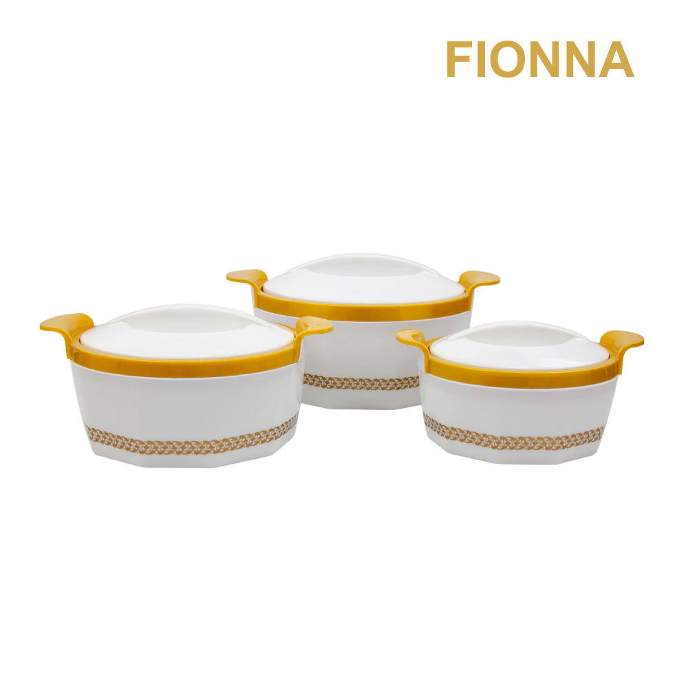 SQ Professional - Fionna Insulated Hot Pot Set 3pc White 1.0L-1.5L-2.5L