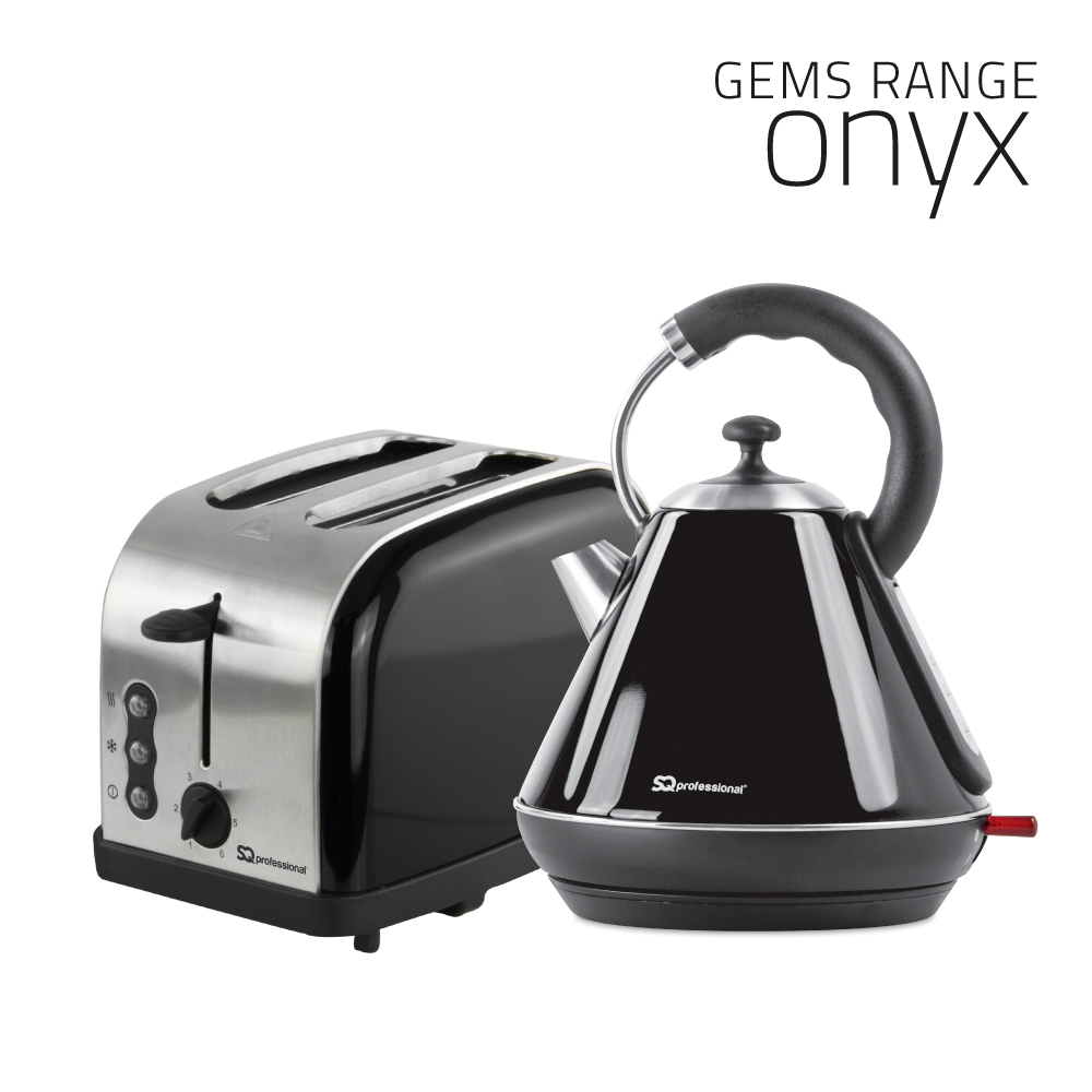 SQ Professional - Gems Breakfast Set 2pc Kettle-Toaster Onyx