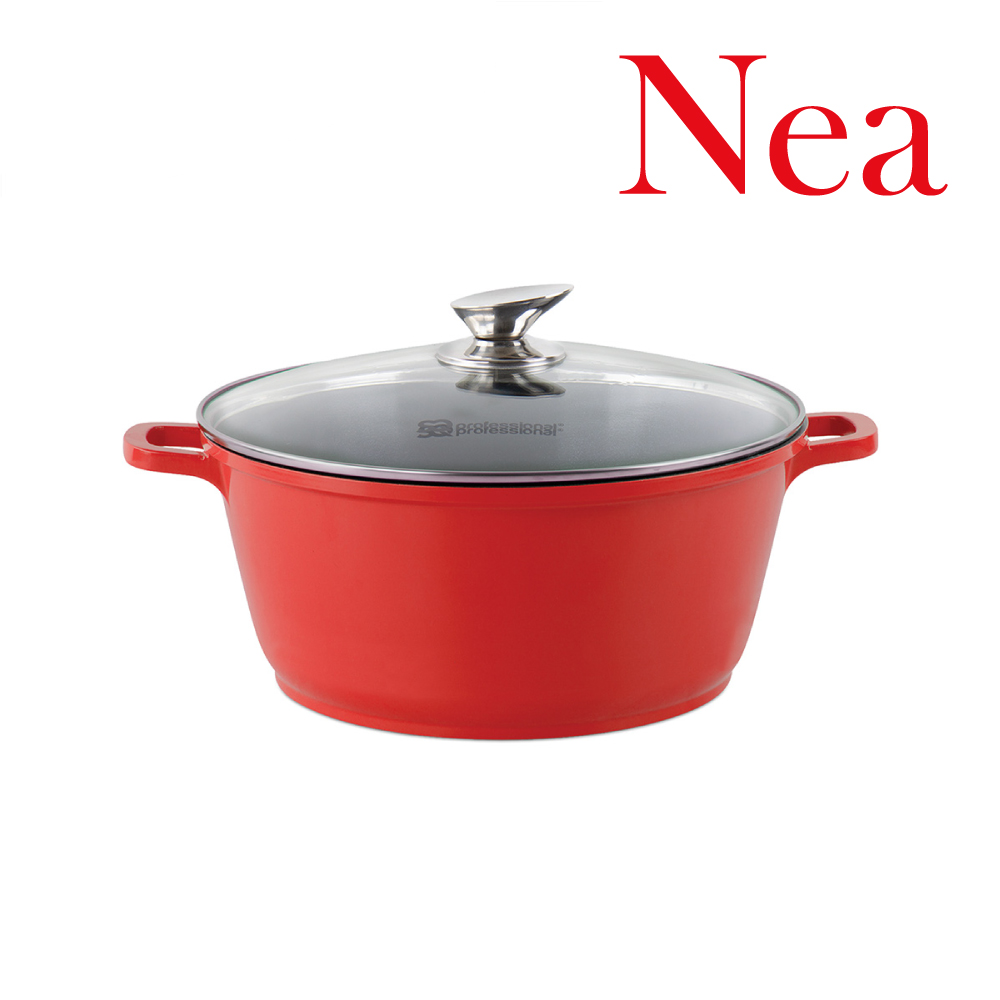 SQ Professional - Nea Die-cast Stockpot w Silicone Handle Grips Rossa 20cm