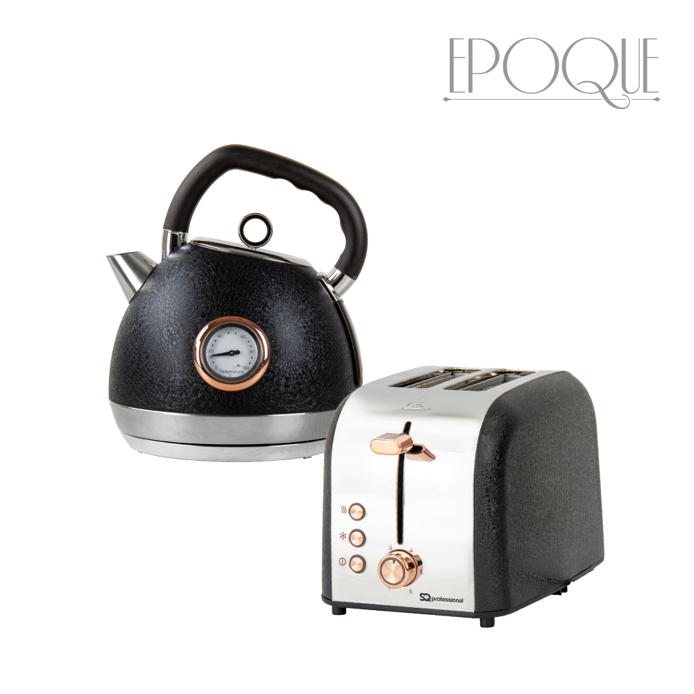 SQ Professional - Epoque Breakfast Set 2pc Kettle-Toaster Black