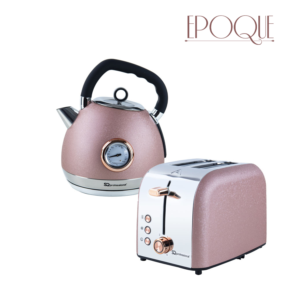 SQ Professional - Epoque Breakfast Set 2pc Kettle-Toaster Pink