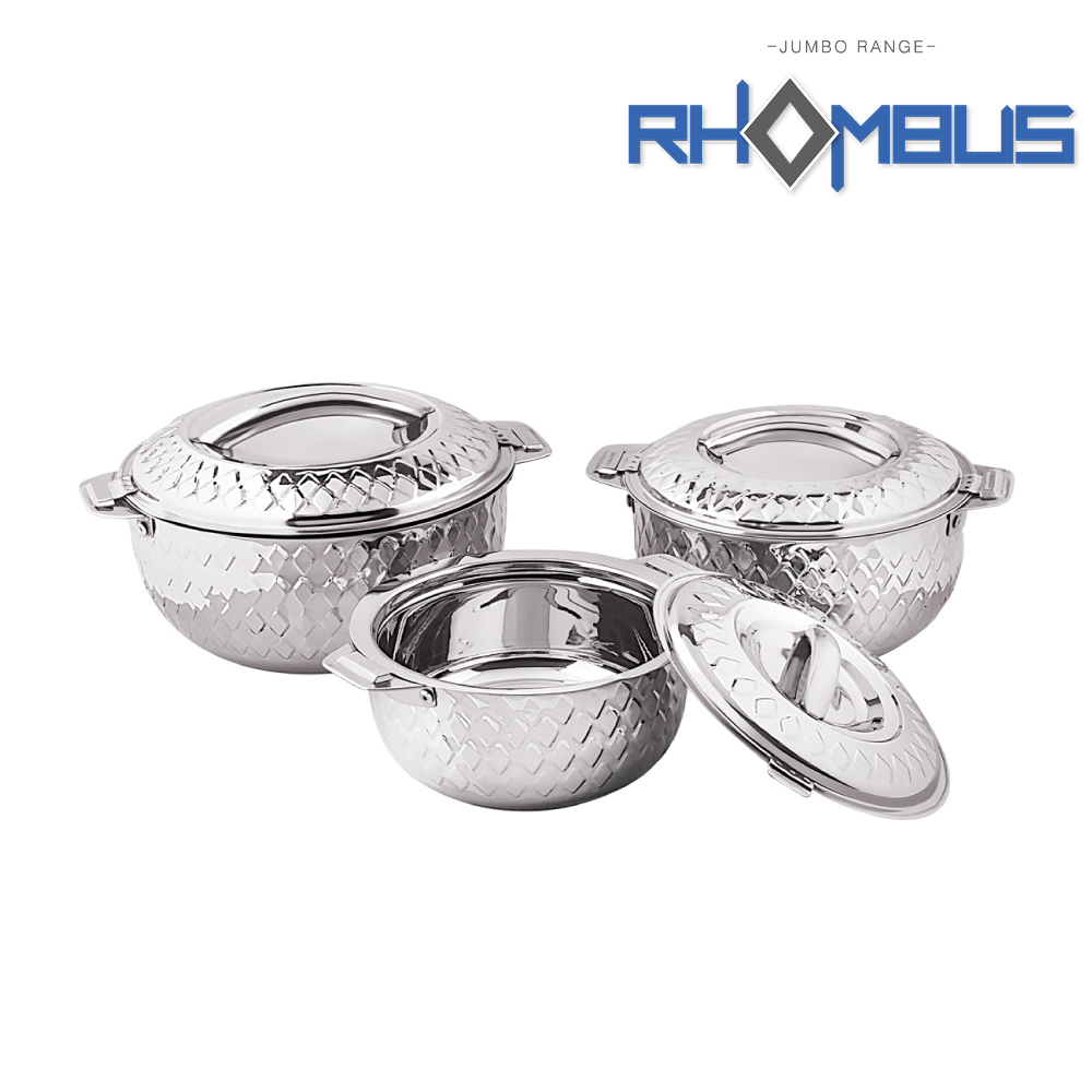 SQ Professional - Jumbo Rhombus Stainless Steel Hot Pot Set 3pc 5-7.5-10L