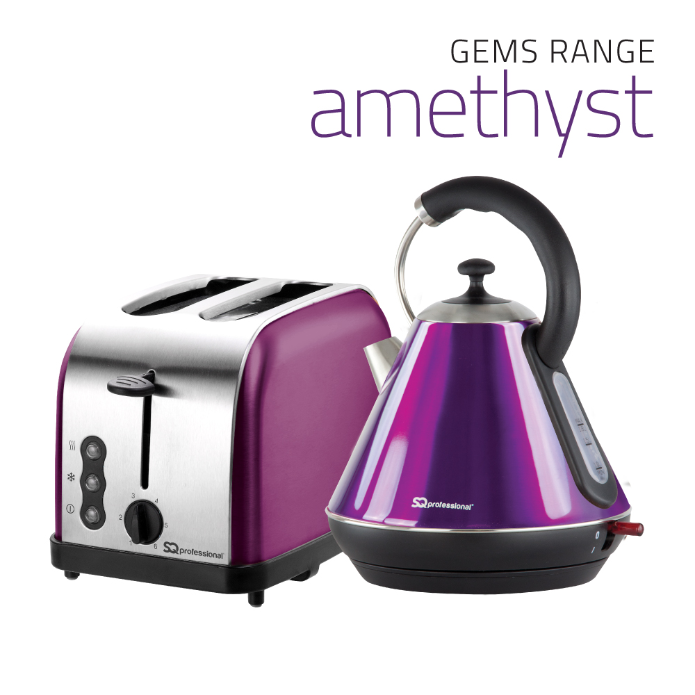 SQ Professional - Gems Breakfast Set 2pc Kettle-Toaster Amethyst