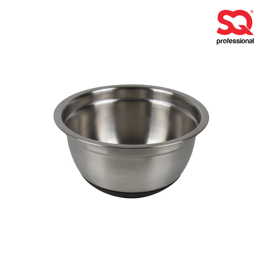 SQ Professional - Stainless Steel Mixing Bowl w Anti-Skid Base Black 24cm