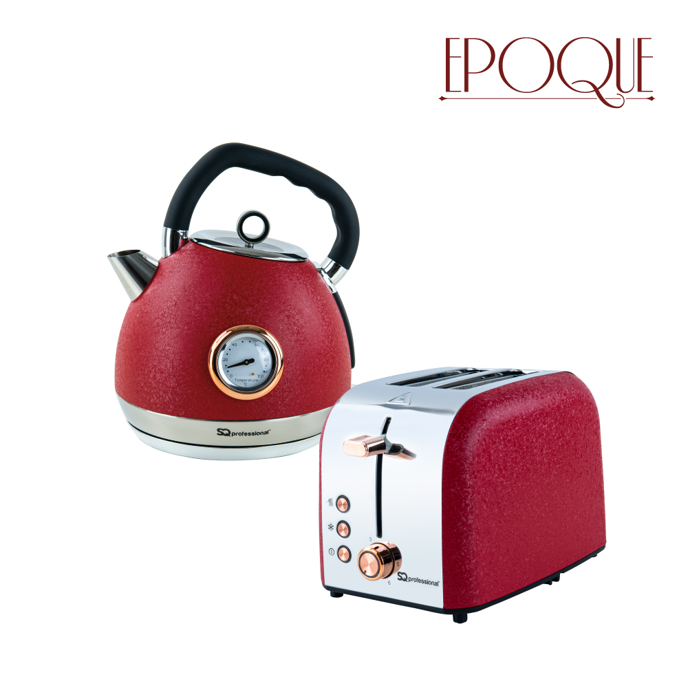 SQ Professional - Epoque Breakfast Set 2pc Kettle-Toaster Red 