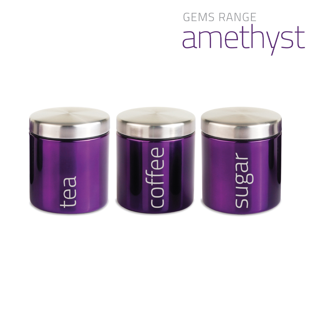 SQ Professional - Gems Airtight Food Canister Set 3pc Amethyst