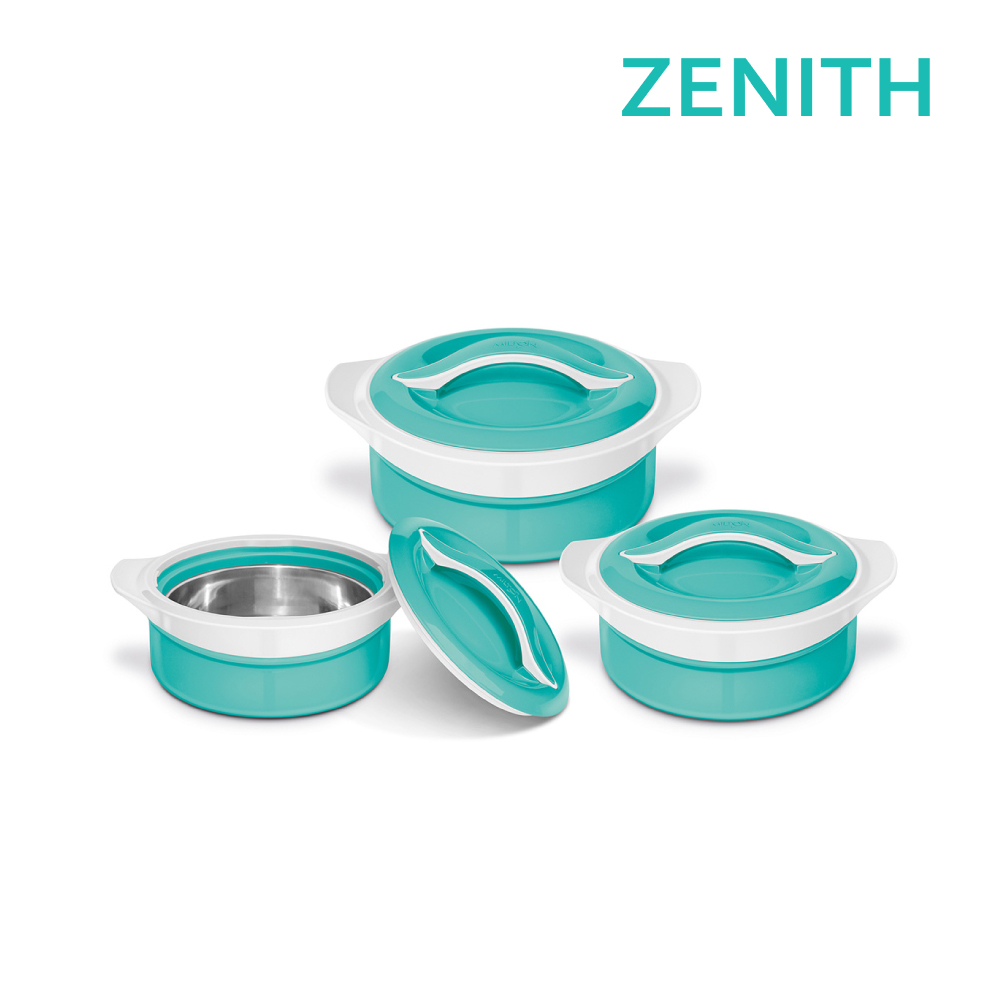 SQ Professional - Zenith Insulated Casserole Set 3pc Aqua-White 1L-1.5L-2.5L