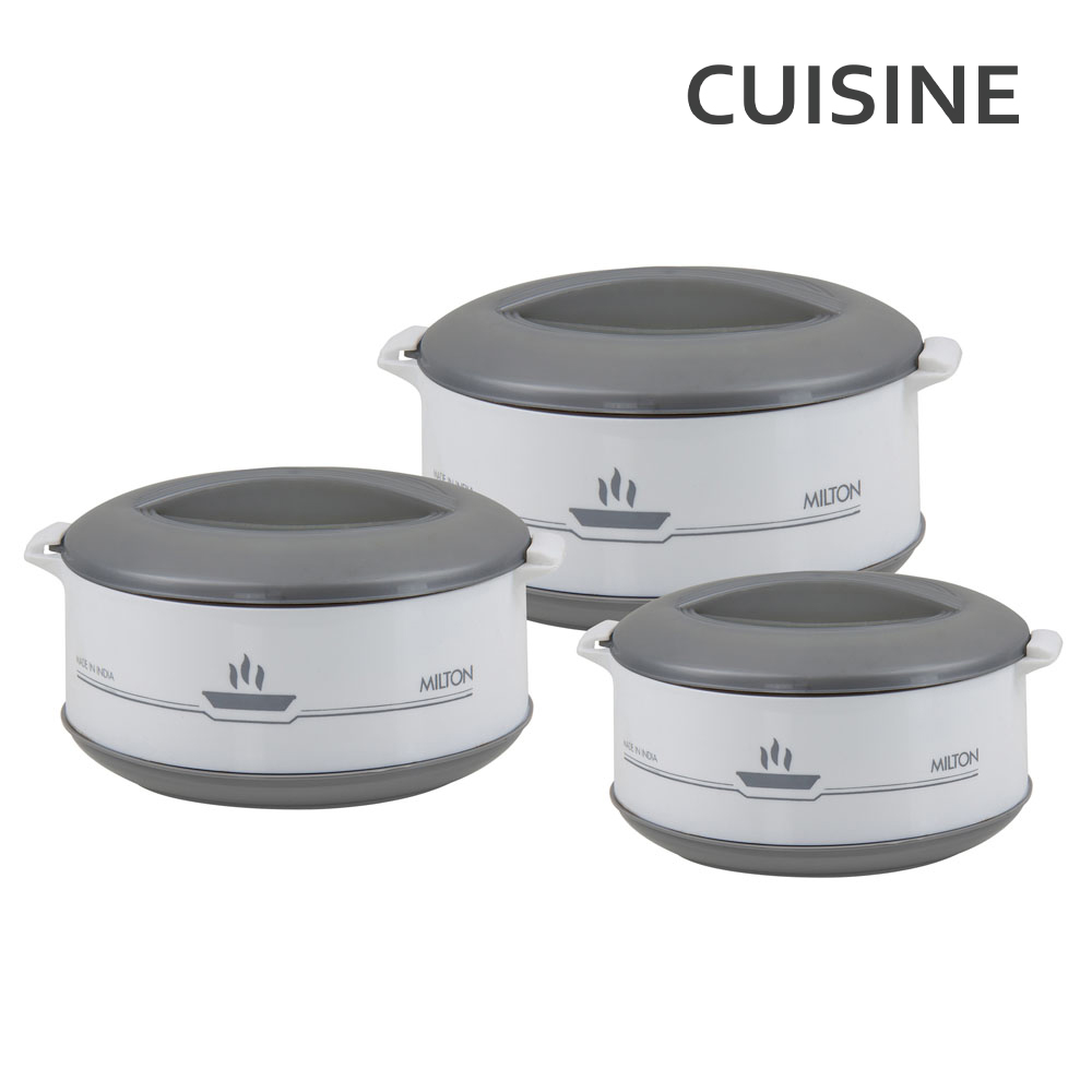 SQ Professional - Cuisine Insulated Casserole Set 3pc White 1.0L-1.5L-2.5L