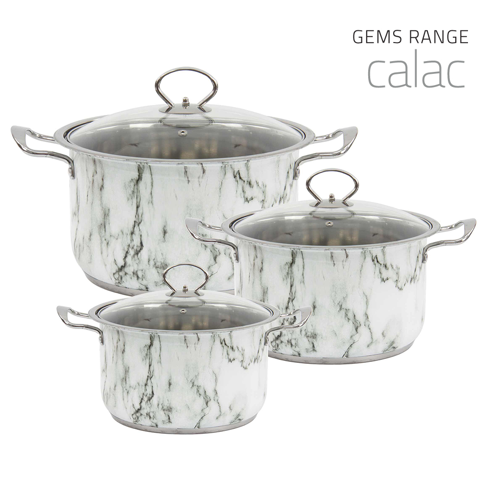 SQ Professional - Gems Stainless Steel Stockpot Set 3pc Calac 26-28-30cm