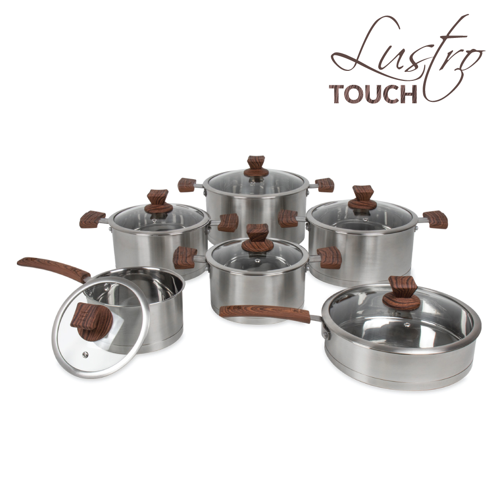 SQ Professional - Lustro Touch Stainless Steel Cookware Set 6pc Brown 